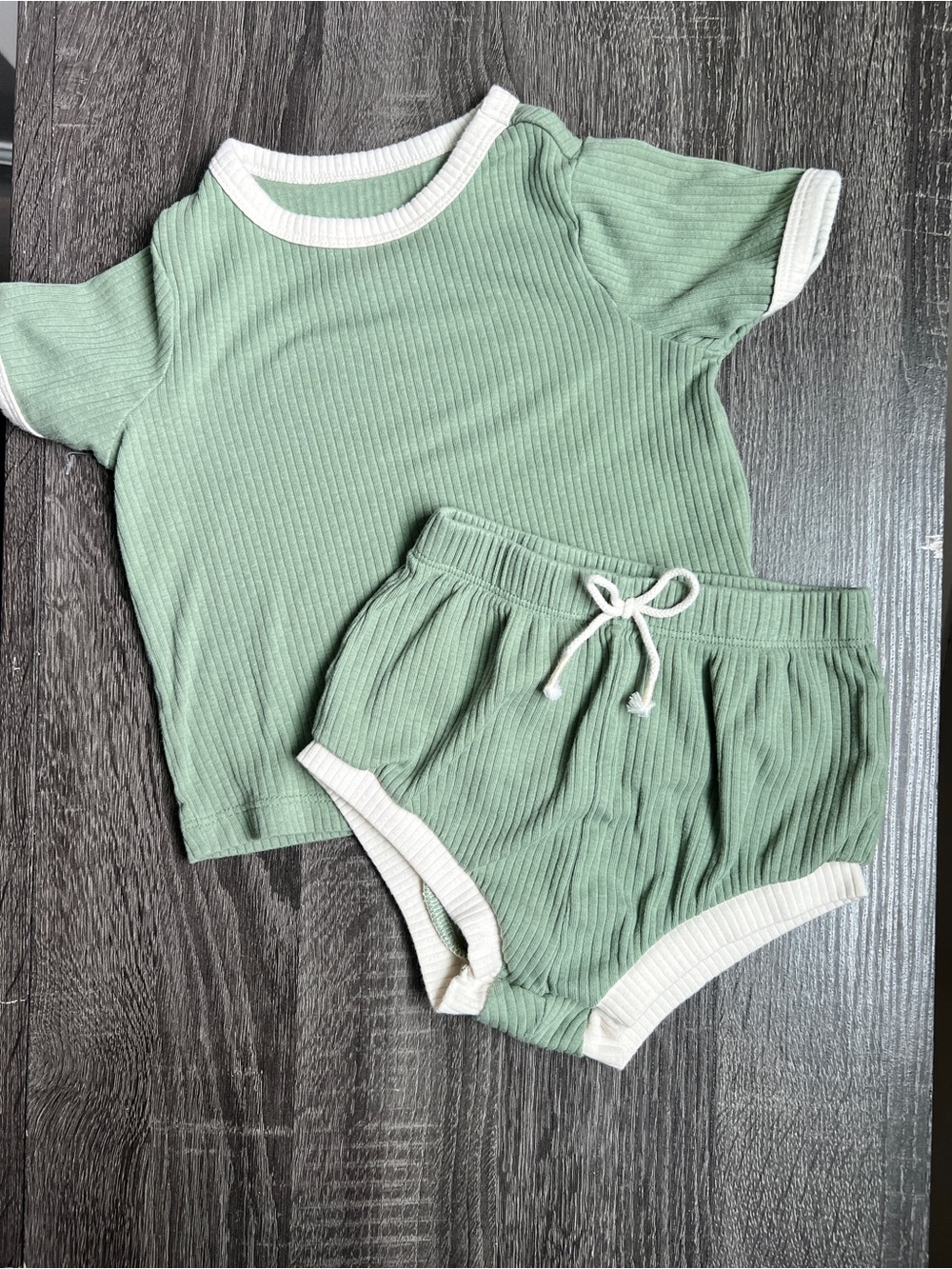 Cat & Jack Sage Green Ribbed Lounge Set | 18M